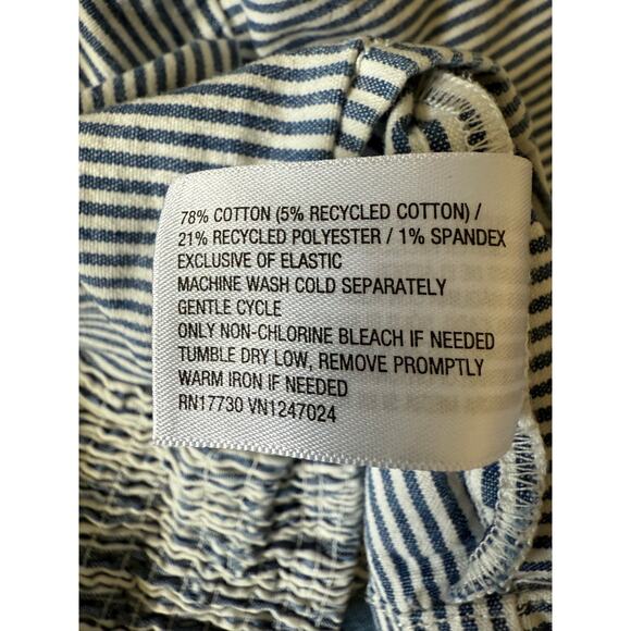 Universal Thread Blue White Striped Smocked Crop Top Women’s Large Summer Tank - Picture 6 of 7